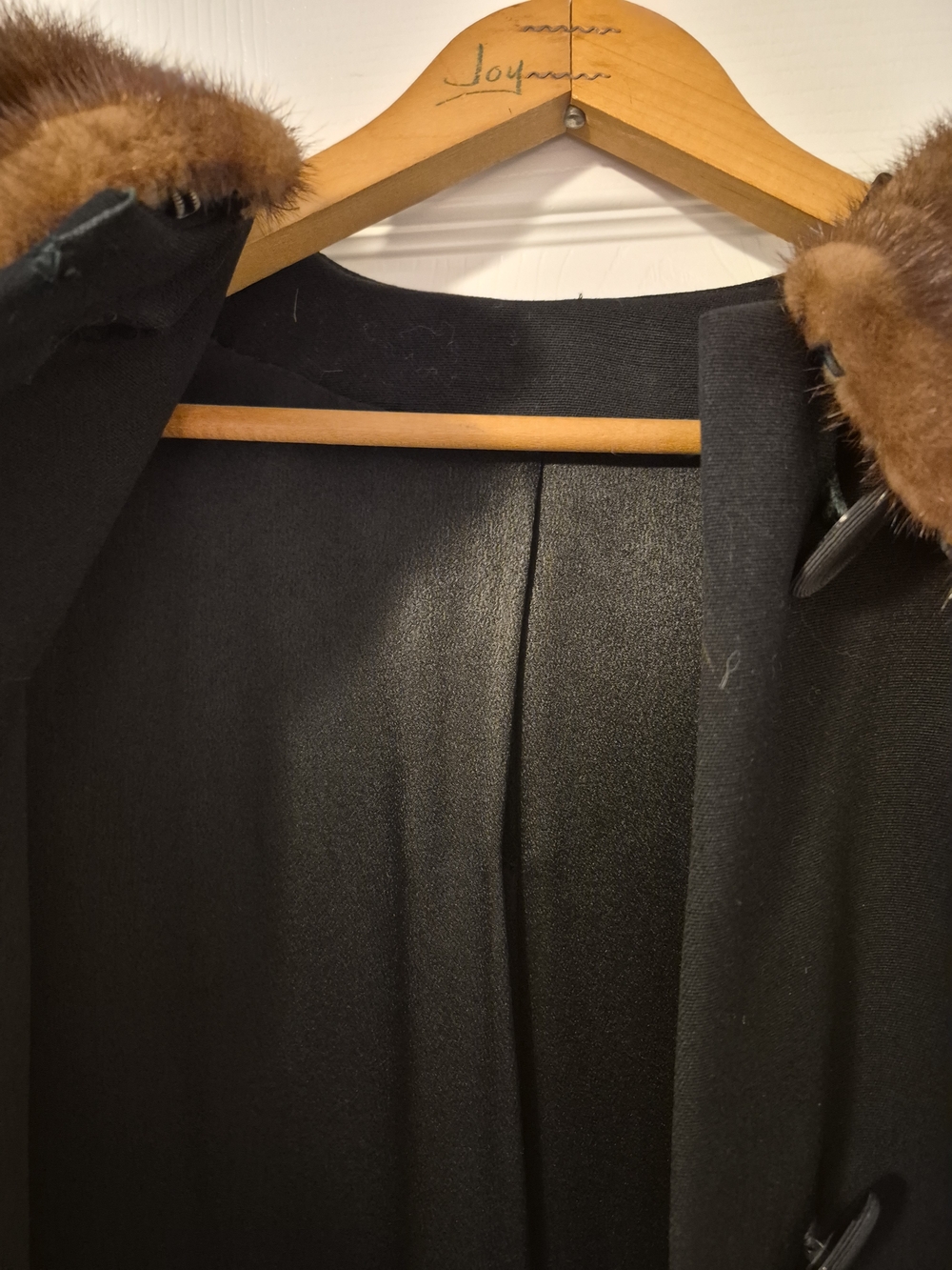 1961 Classic Black Long Wool Overcoat, Lined, Excellent Condition - Picture 9 of 11